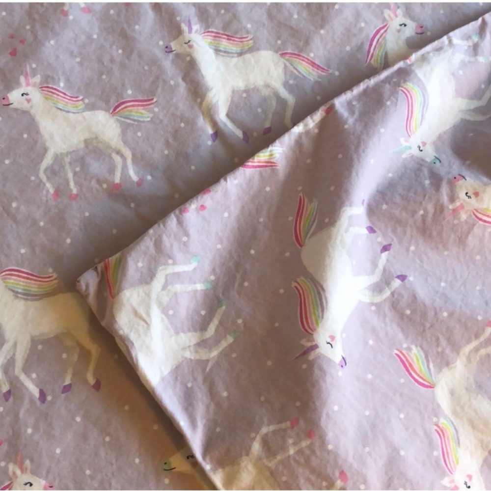 Pottery Barn Kids Unicorn Organic Cotton Duvet Set Purple Unicorn Duvet